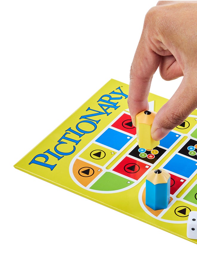 Pictionary Family Board Game for Kids, Adults and Game Night for 2 Teams with Erasable Markers, Boards and Sand Timer