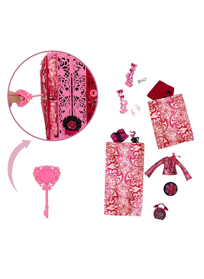 Garden Mysteries Draculaura with Reveal Closet & 19+ Tea Party Surprises like Clothes, Skulltimate Secrets Doll & Accessories Set