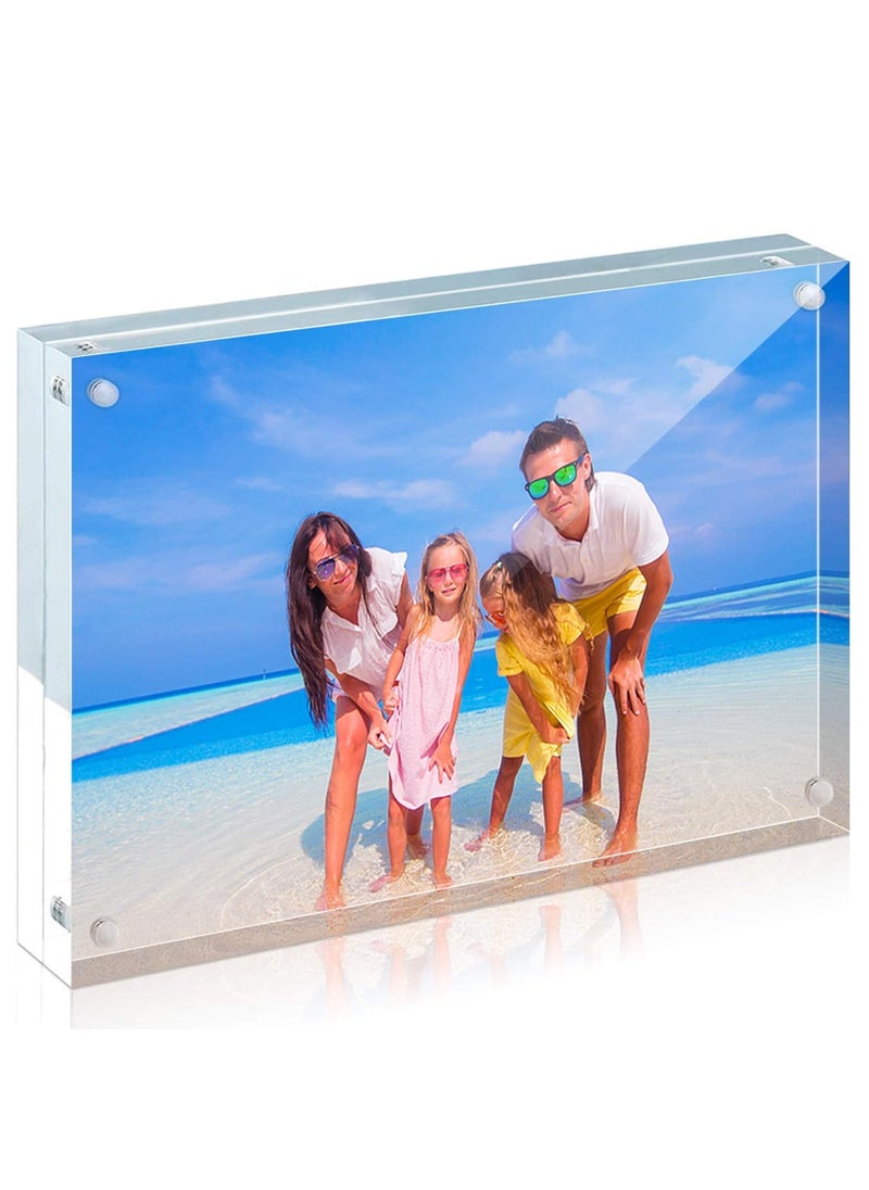 Narayan LNT Acrylic Frame 4x6 Size 20mm Thicker FramelessClear Frame DoubleSidedMagnetic Frame Free Standing Desktop Display Stand Acrylic Frame 1Pack