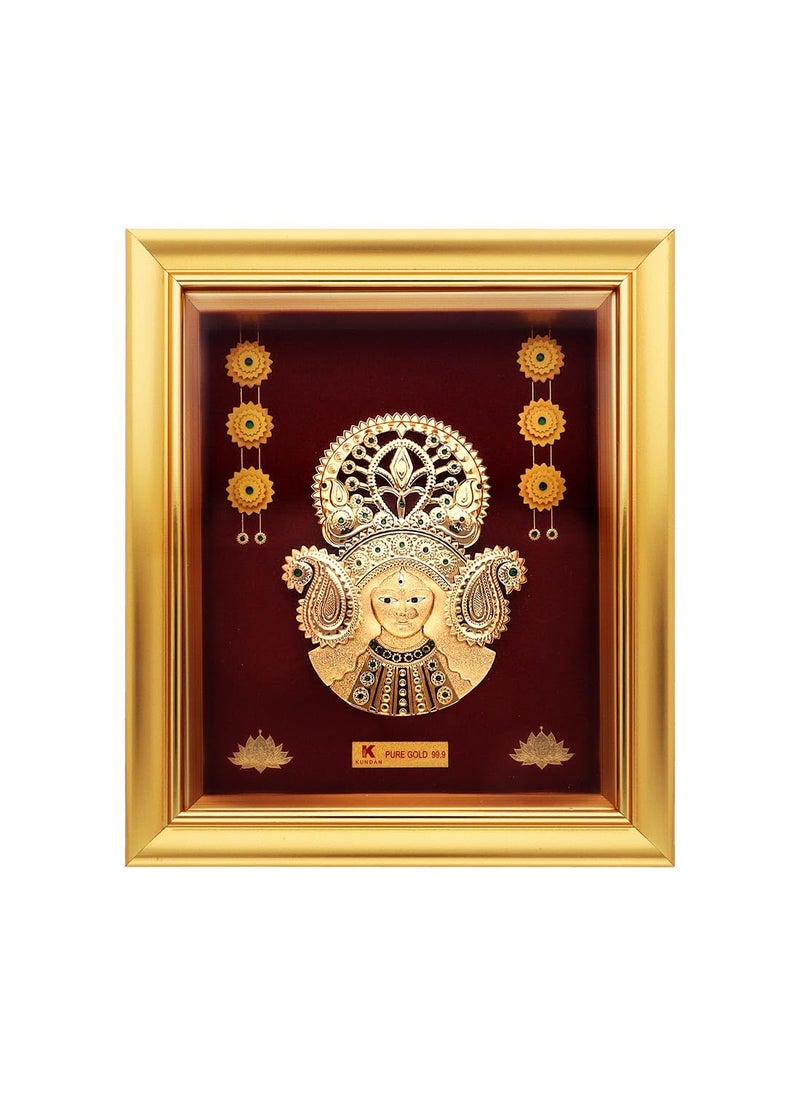 KUNDAN 24k Gold Foiled Handmade Frame Goddess Durga 16 185 cmS2