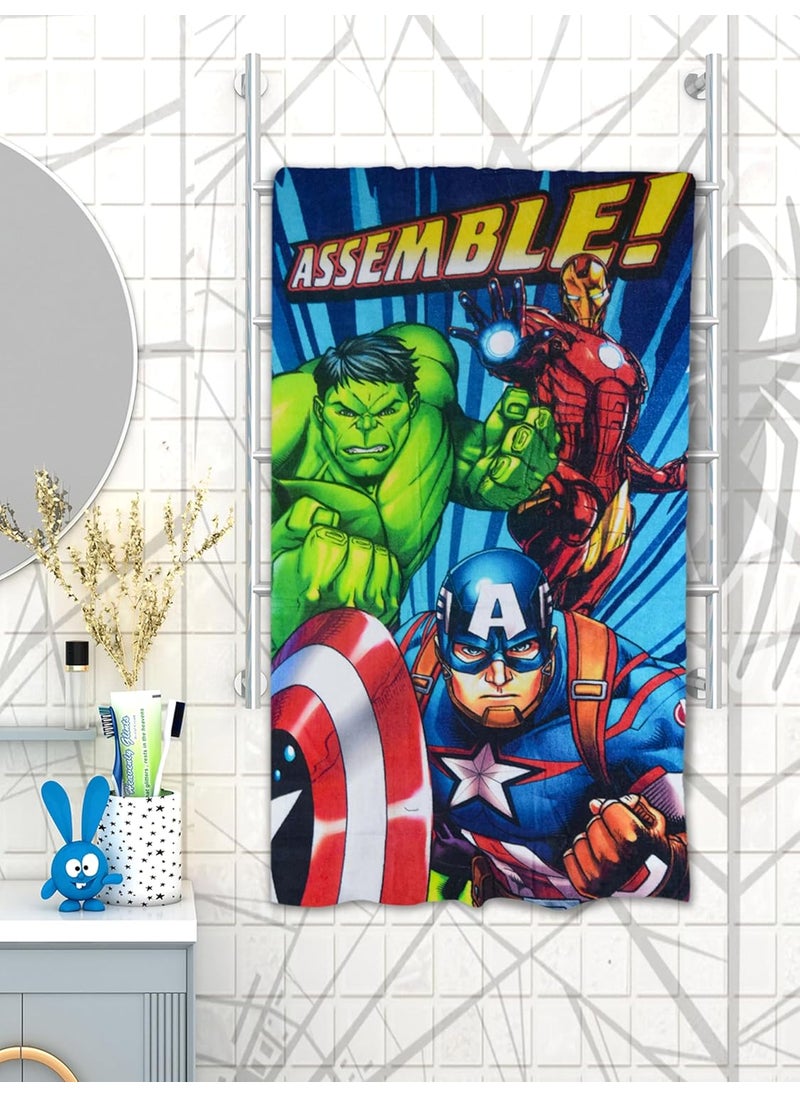 Athom Living 360 GSM Marvel Avengers Kids Bath Towel 60 x 120 cm Soft Absorbent QuickDrying Superhero Themed Towel for Boys Girls