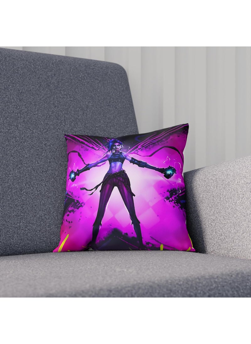 Gifting Domus Anime CushionPillow Jinx Manga 12x12 Inch HD Vibrant Print Free 10 Vinyl Stickers for Anime Lovers Siblings Friends