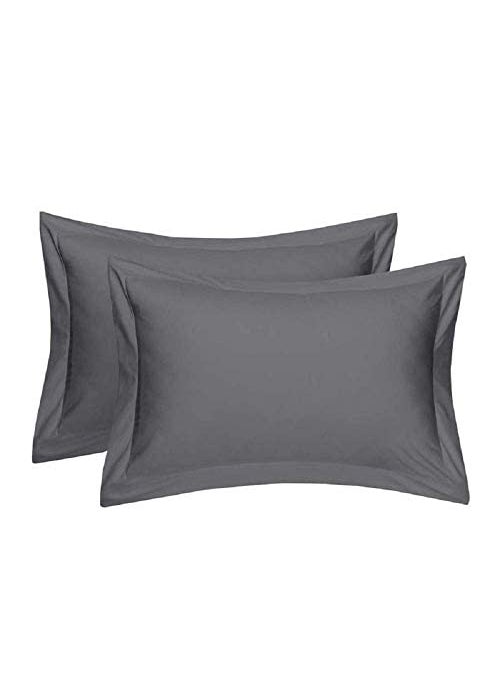 Oxford Pillow Cover Takiya Cover Pillow Cases Pillow Covers Set of 2100 Microfiber Soft Smooth and Wrinkle Free Dark Grey Solid_17X27 Inch Pillow Cover