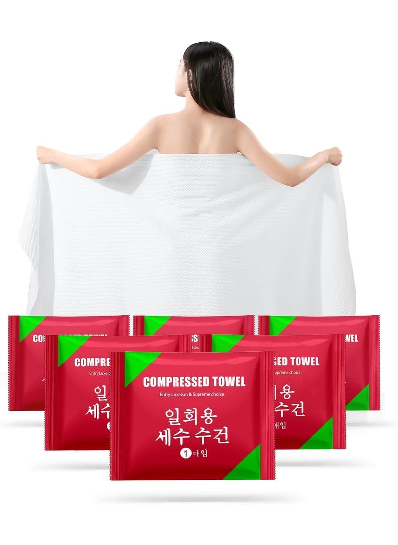 Doyelex Magic Coin Tablet Disposable Pure Cotton Towel for Bathroom Magic Expand Bath Towel Compressed Portable Outdoor Travel Bath Towel Water Wet Wipes Pack of 5