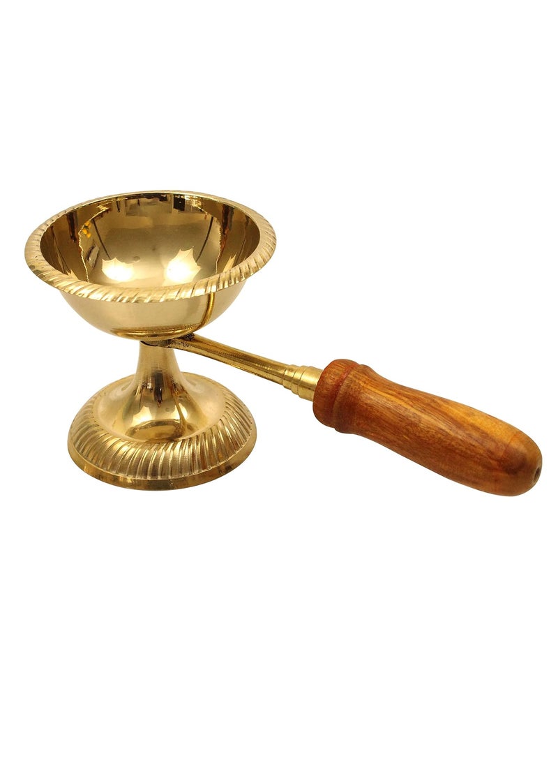 Spillbox Brass Kapoor Karpoor Diya Deepam Burner Karpuram Arati Aarti Arthi Arti Arathi Aarathi Stand for Dhoop Puja Pooja Room Camphor Dani Holder for Mandir Home Office Gulab Aarti