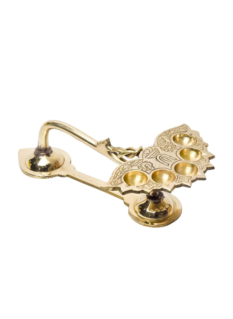 Bhimonee Decor Pure Brass Ganga Aarti Deep Deepak Diya for Pooja Purposes 24 Inches 410gm