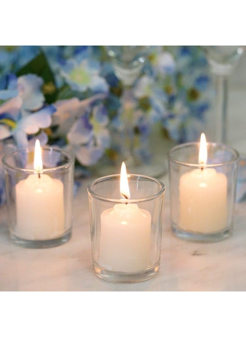 The Decor Affair Magnificent Ensemble of Twenty Exquisite Transparent Glass Tea Light Holders Radiating Elegance and Warmth Perfect for Creating an Aura of Serenity and Tranquility in Any Space