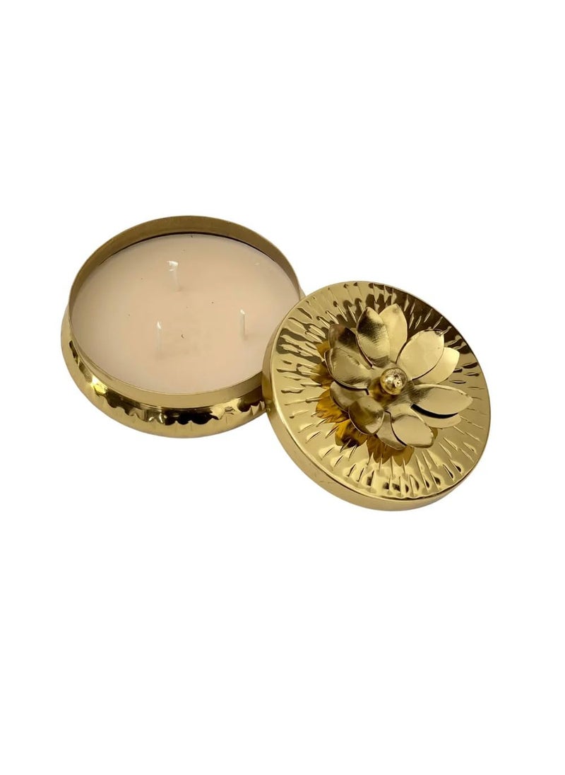 The Decor Affair 1 Pcs Handcrafted Artisanal Soy Wax Candle in Exquisite Brass Vessel Luxurious Brass Jar Soy Wax Candle HandPoured with Care Handcrafted Soy Wax Candle