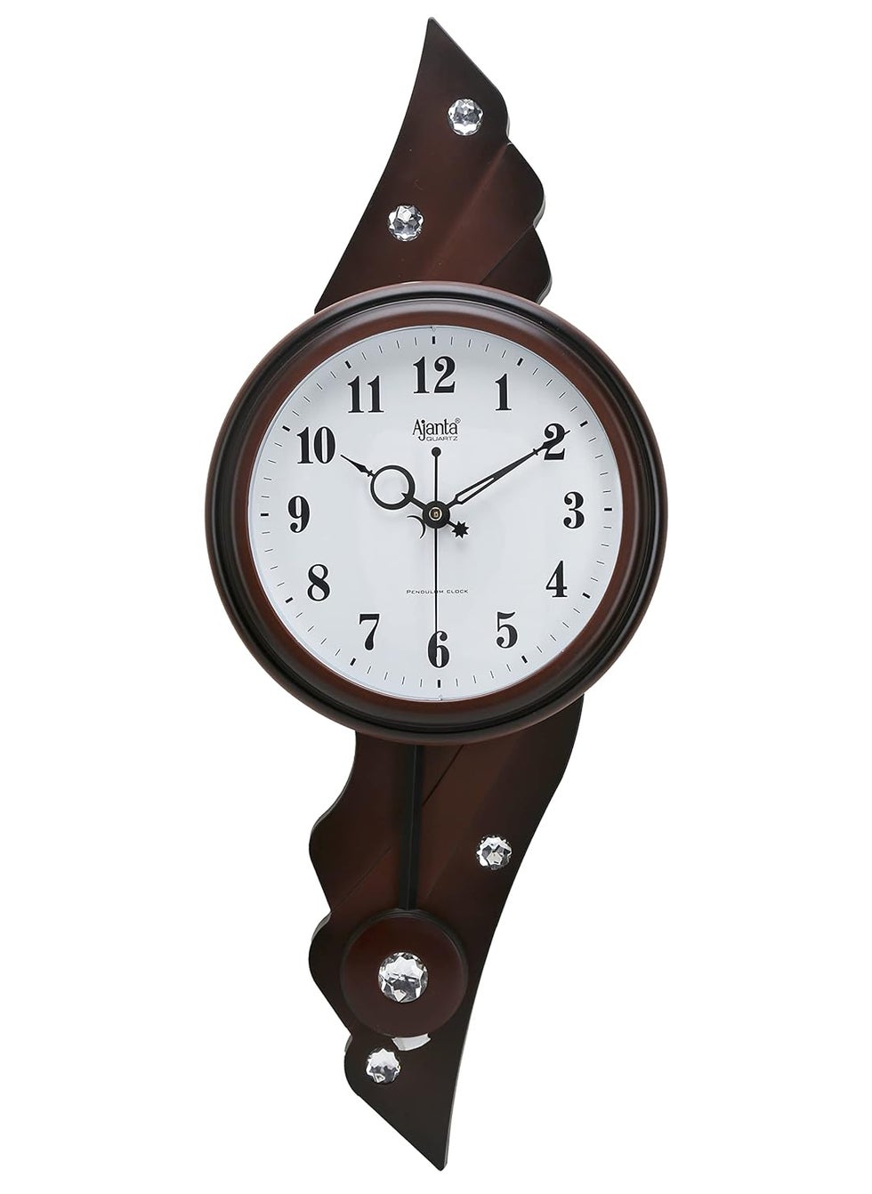 Ajanta Silent Sweep Movement 23 Inches Pendulum Wall Clock for Home (Brown)