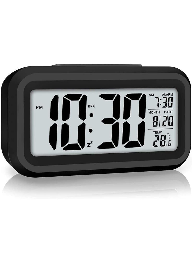 ANTICMART Digital Alarm Clock with Automatic Sensor Light Large LED Display Date Temperature Snooze Function 1224H Format Perfect for Home Office Students Multicolor Digital Alarm Clock