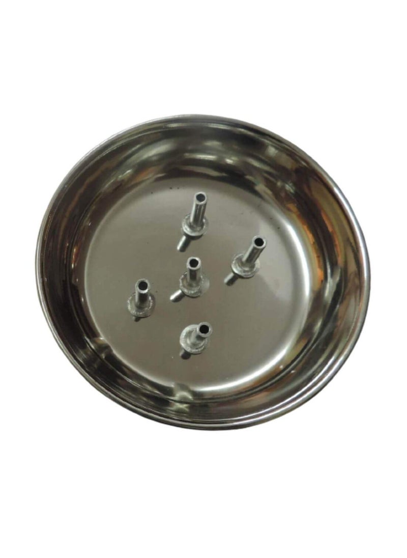 MAYAPURI Stainless Steel Agarbatti Stand with Plate 5 Incense Sticks Holder Dhoop Dani 5
