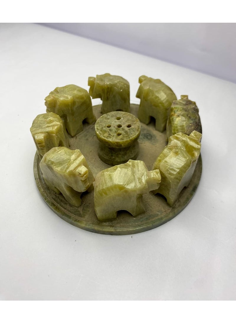 Urban Decor Marble Soapstone Incense Agarbatti Sticks Holder Elephant Circle Agarbatti Stand