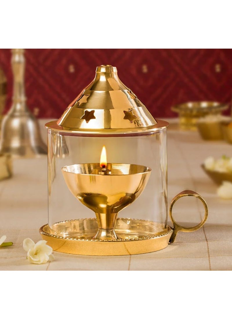 ServDharm Brass Akhand Diya Large 65 Inches 40 ml Oil Capacity