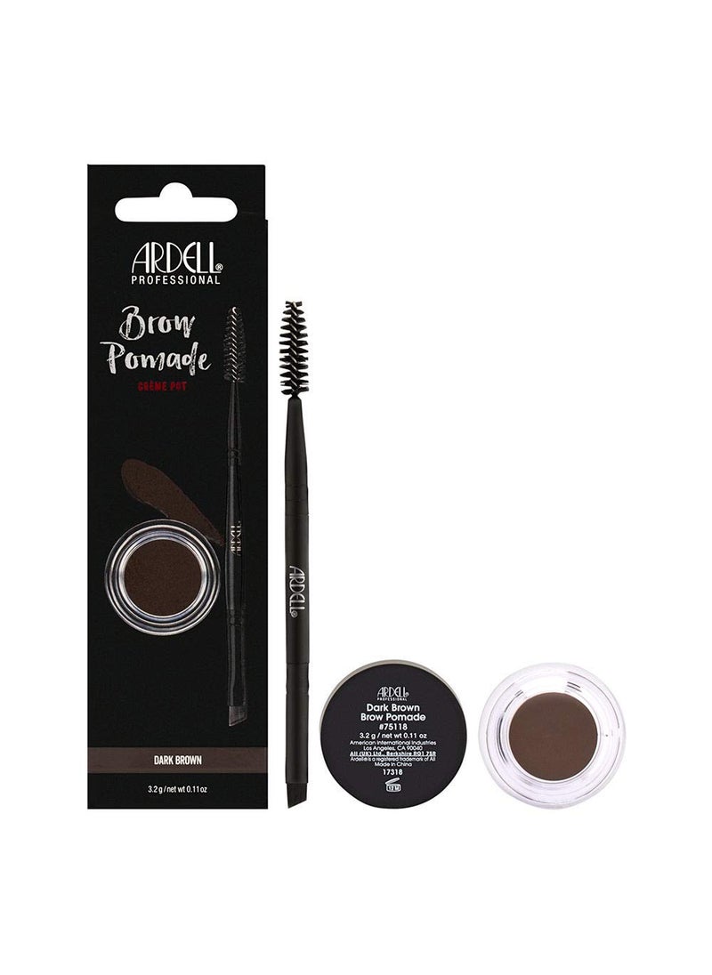 Ardell Brow Pomade  Dark Brown SmudgeProof LongLasting Eyebrow Makeup with DualEnded Precision Brush and Spoolie for Defined and Natural Brows 1 Pack