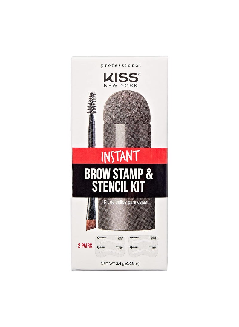 Professional Instant Brow Stamp and Stencil Kit Powder Stamp Eyebrow Shaping Kit Black Brown