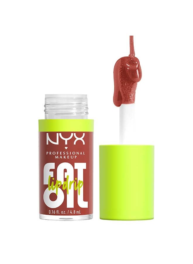Fat Oil Lip Drip, Moisturizing, Shiny, Vegan Tinted Lip Gloss, Non-Sticky Finish, 12H Hydration - SPLASH OF CREAM
