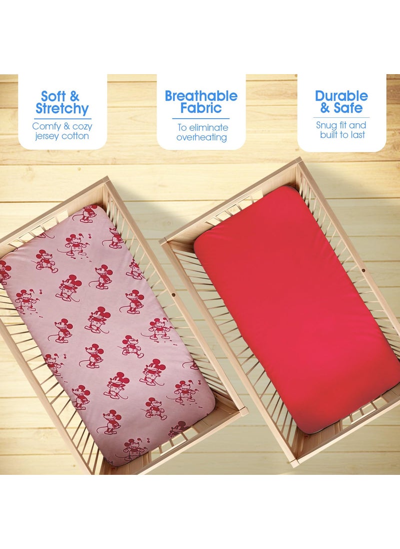 BODYCOMFY Baby Fitted Crib Sheet 100 Jersey Cotton 70 140 CM 2 Pack Super Soft and Cozy Crib Cover Set for Toddler Mattress Crib Bedsheet for Boys Girls