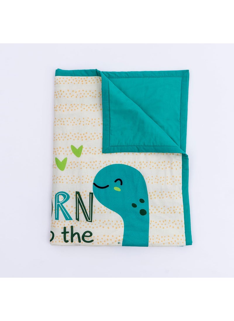 Tidy Sleep Cotton Comforter for Baby AC Quilt Winter Blanket for NewbornSuper SoftReversible for InfantsToddlers Babies 02 Years Dino