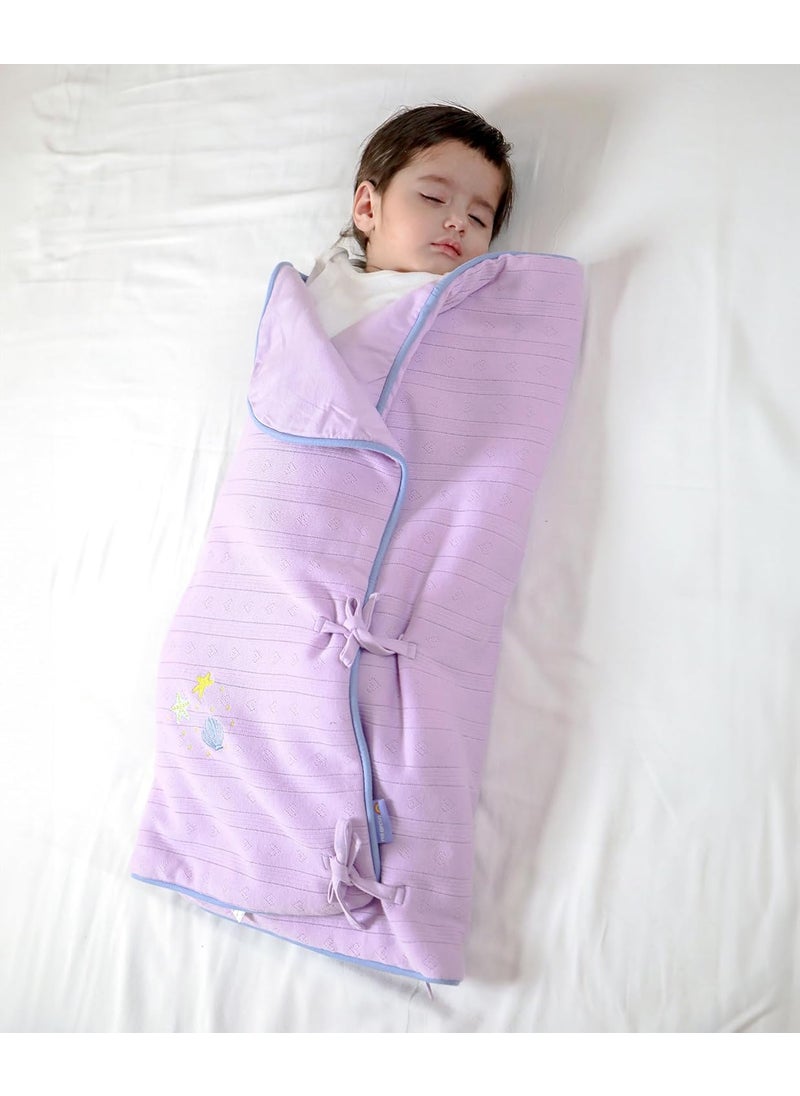 Mi Arcus Printed Cotton Purple Baby BlanketSnuggle 62x97 cm for Girls Boys Kids Infants Toddler