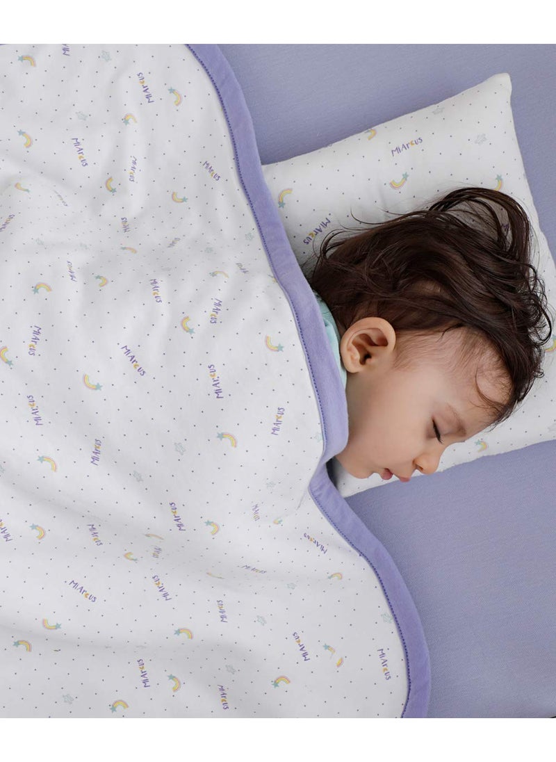 Mi Arcus Knitted Cotton White Baby Blanket 100x85 cm for Girls Boys Kids Infants Toddlers
