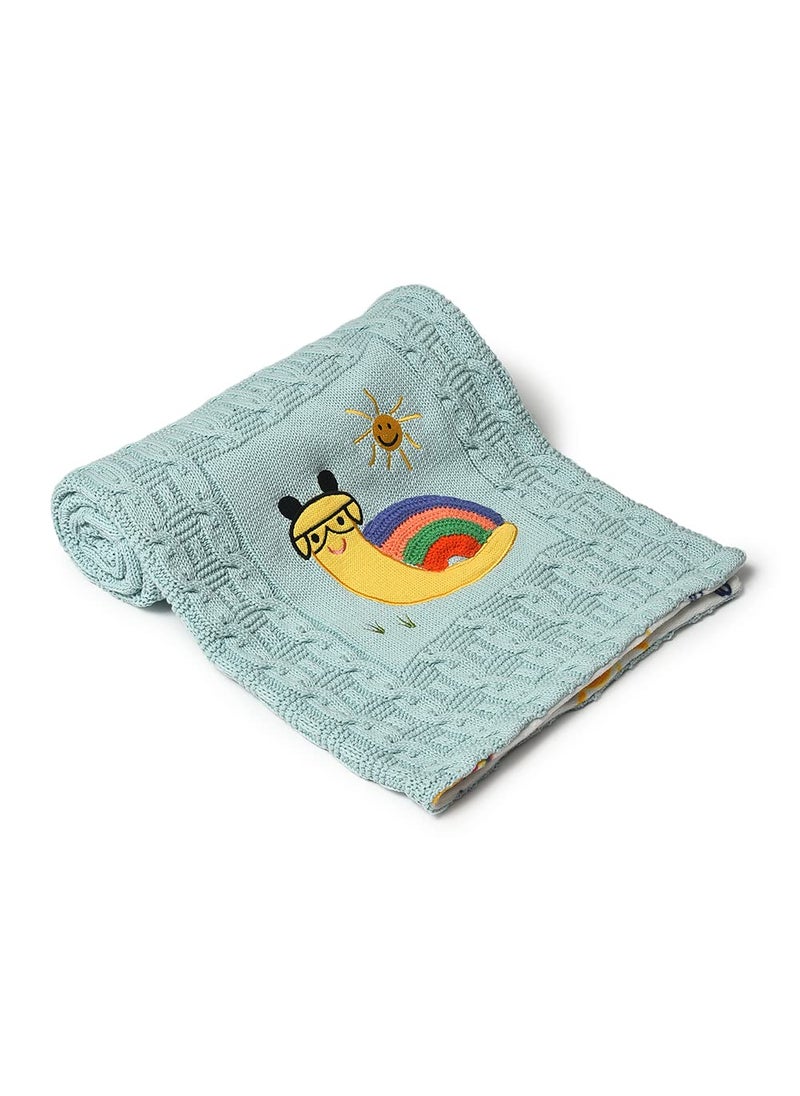 Mi Arcus Cotton Knitted Baby Blanket 90x70 cm for Girls Boys Kids Infants Toddlers