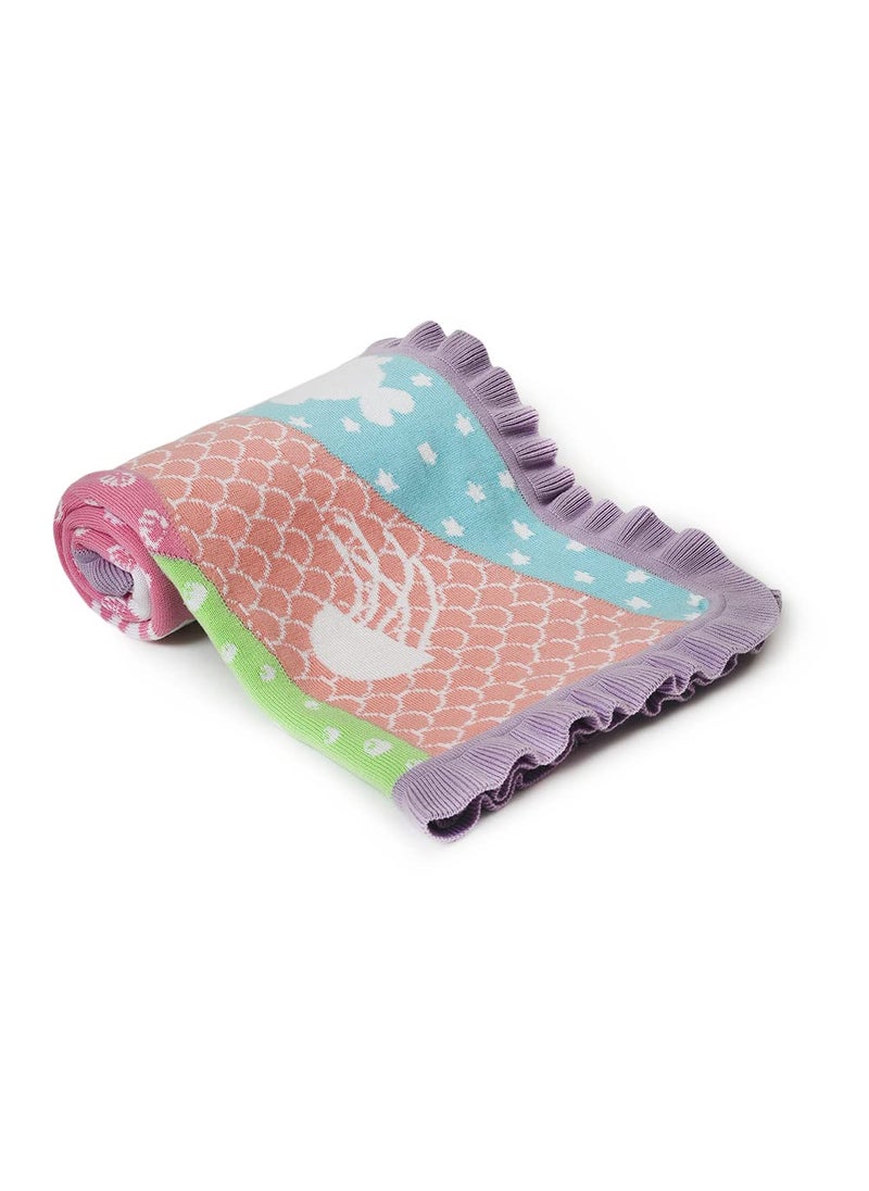Mi Arcus Cotton Knitted Baby Blanket 100x75 cm for Girls Boys Kids Infants Toddlers Wrapper