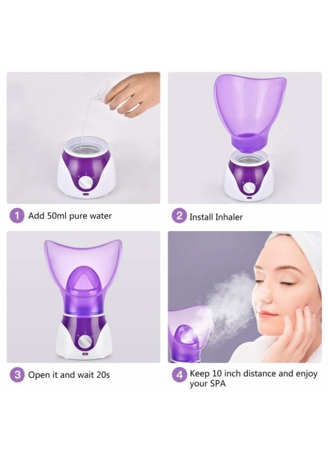 Facial Steamer for Face Nano Ionic Face Steamer for Facial Deep Cleaning Hot Mist Face Humidifier Set for Women Men Moisturizing Cleansing Pores with Blackhead Remover Kit