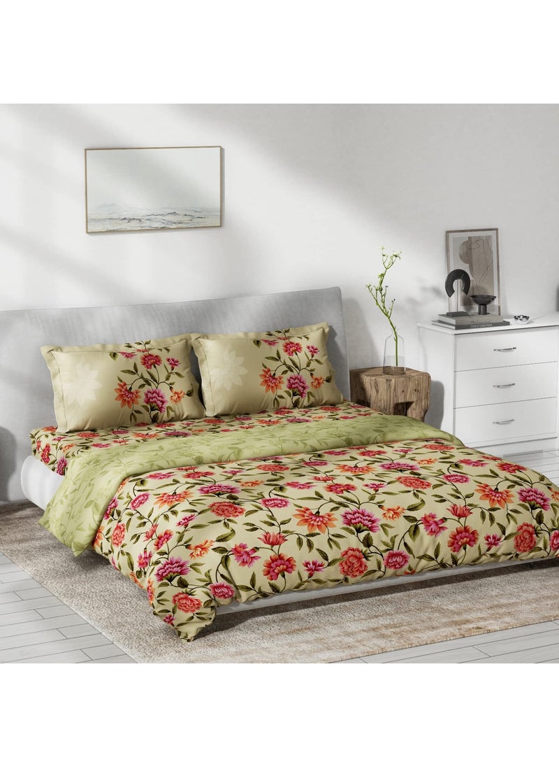 DDECOR Live beautiful Yellow Floral 100 Cotton Double Bedding Set