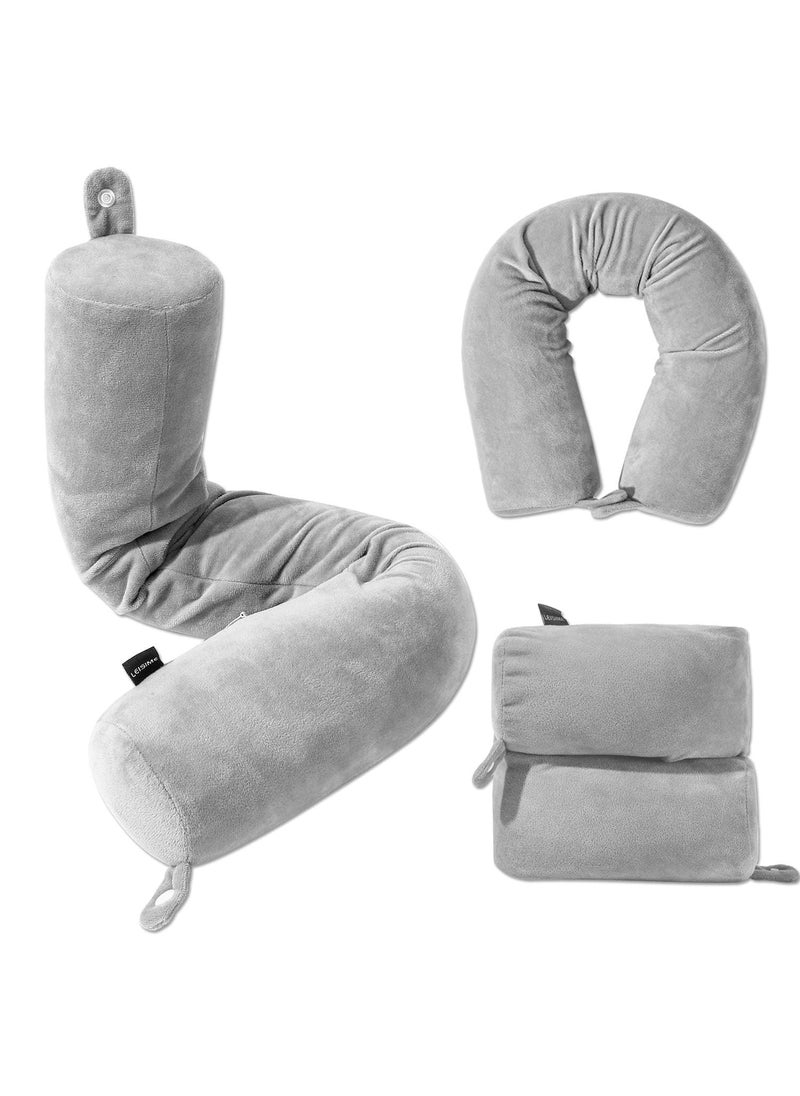 Shop Stoppers Twist Memory Foam Travel Pillow for Neck Chin Lumbar and Leg Support Adjustable Bendable Roll Pillow for Sleeping Travel and Home