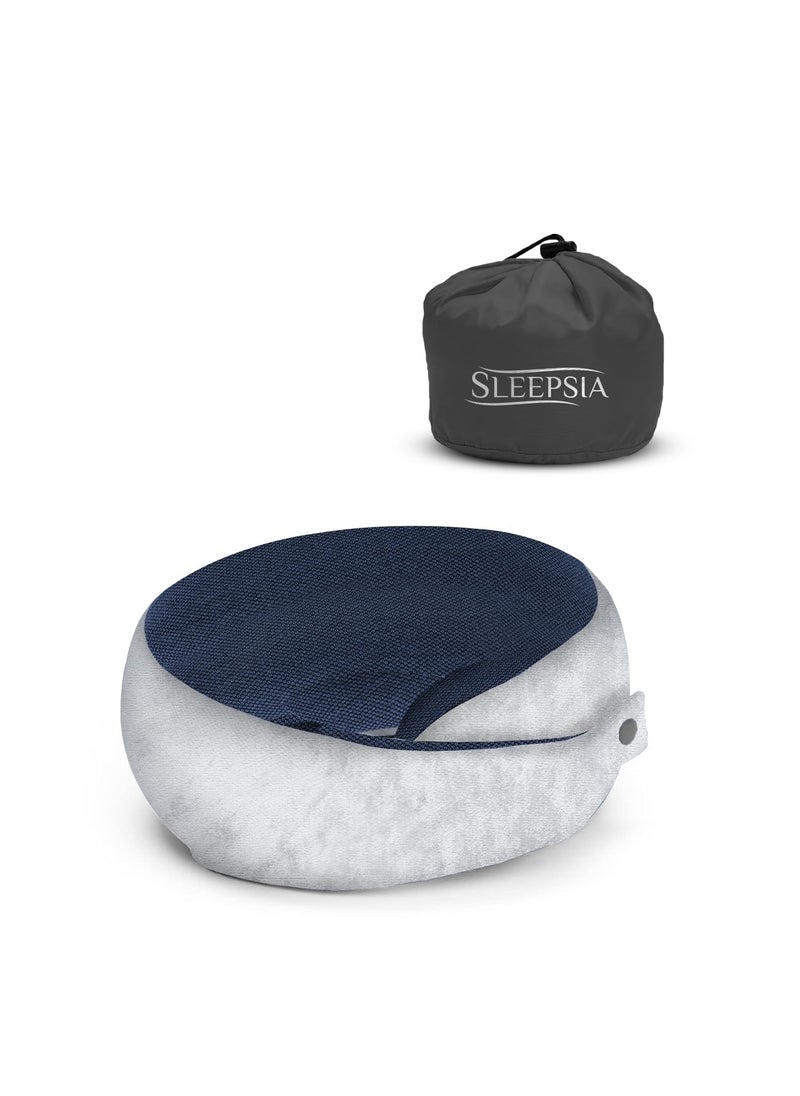 Sleepsia Ultimate Home Travel Memory Foam Neck Pillow Ergonomic Neck Pillow Snoozing Neck Support Adjustable Pillow Lightweight Comfortable Breathable Cover Travel Pillow