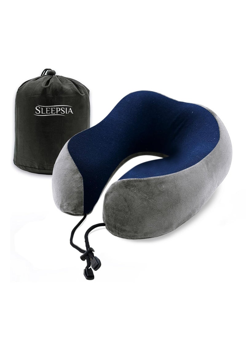 Sleepsia Ultimate Home Travel Neck Memory Foam Pillow Travel Neck Support Travel Pillow with Soft Washable Removable Cover Neck Support for Airplane Travelling Accessories