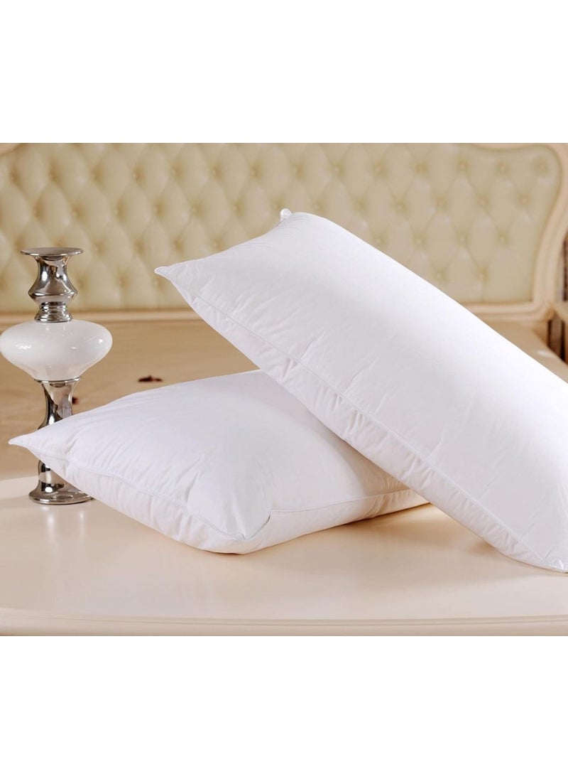 JDX 200 TC Polyester Fibre Solid Sleeping Pillow Set of 2 White B089K2Y25G
