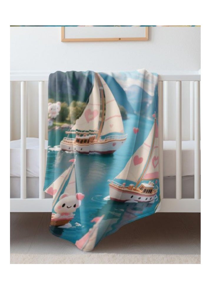 Children's or student cartoon flannel thin blanket (warm and comfortable, suitable for sleep, games) 100cm*150cm