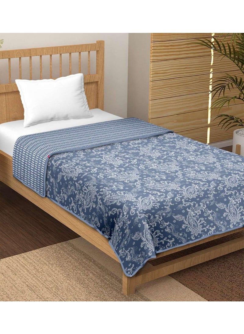 COZY FURNISH Cotton Reversible Dohar Single Bed Soft Lightweight Bed Blanket AC Dohar Blanket for SummersWinter 57X87Inches Flannel Dohar Throws for Bed