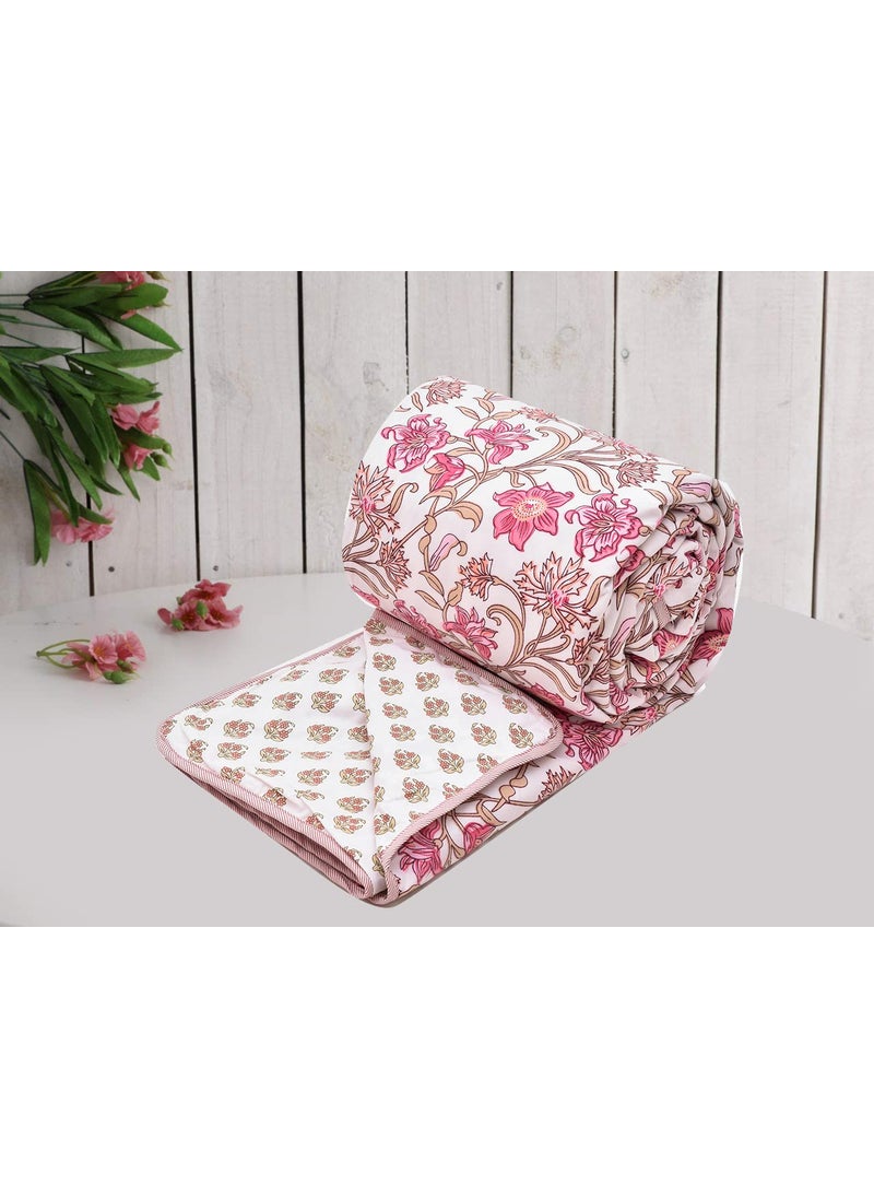 COZY FURNISH Super Soft Brushed Microfiber Cotton Double Dohar 84X96Inches Flannel Dohar Throws for BedAC DoharLahariya Fabric EdgingPiping Bed Dohar