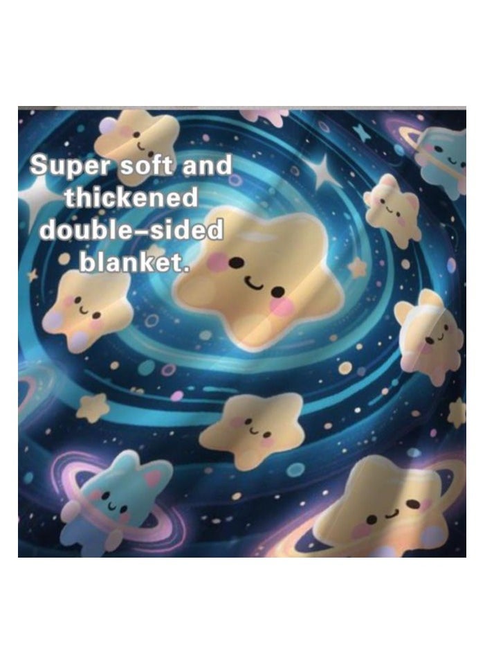 Children's or student cartoon flannel thin blanket (warm and comfortable, suitable for sleep, games) 100cm*150cm