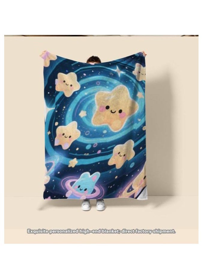 Children's or student cartoon flannel thin blanket (warm and comfortable, suitable for sleep, games) 100cm*150cm
