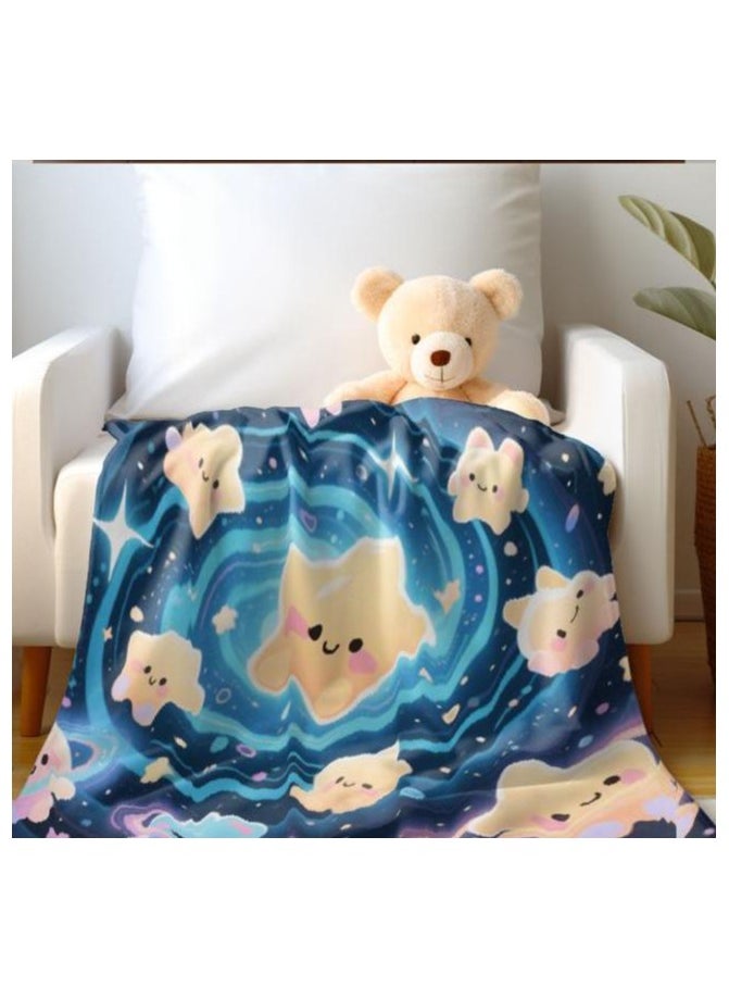 Children's or student cartoon flannel thin blanket (warm and comfortable, suitable for sleep, games) 100cm*150cm