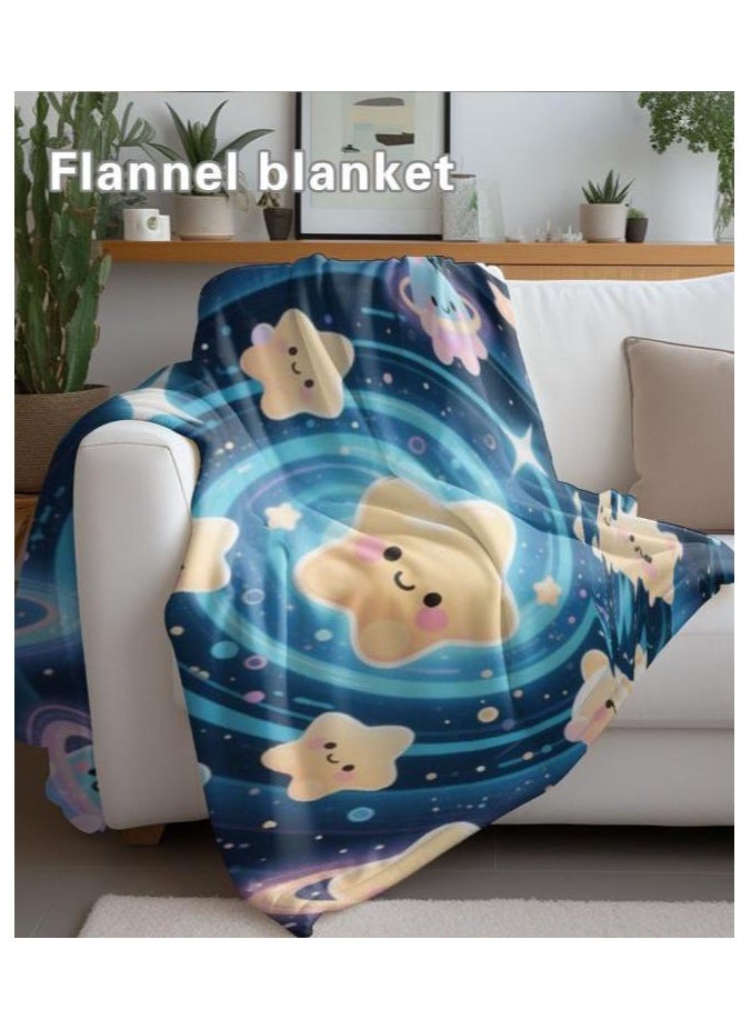 Children's or student cartoon flannel thin blanket (warm and comfortable, suitable for sleep, games) 100cm*150cm
