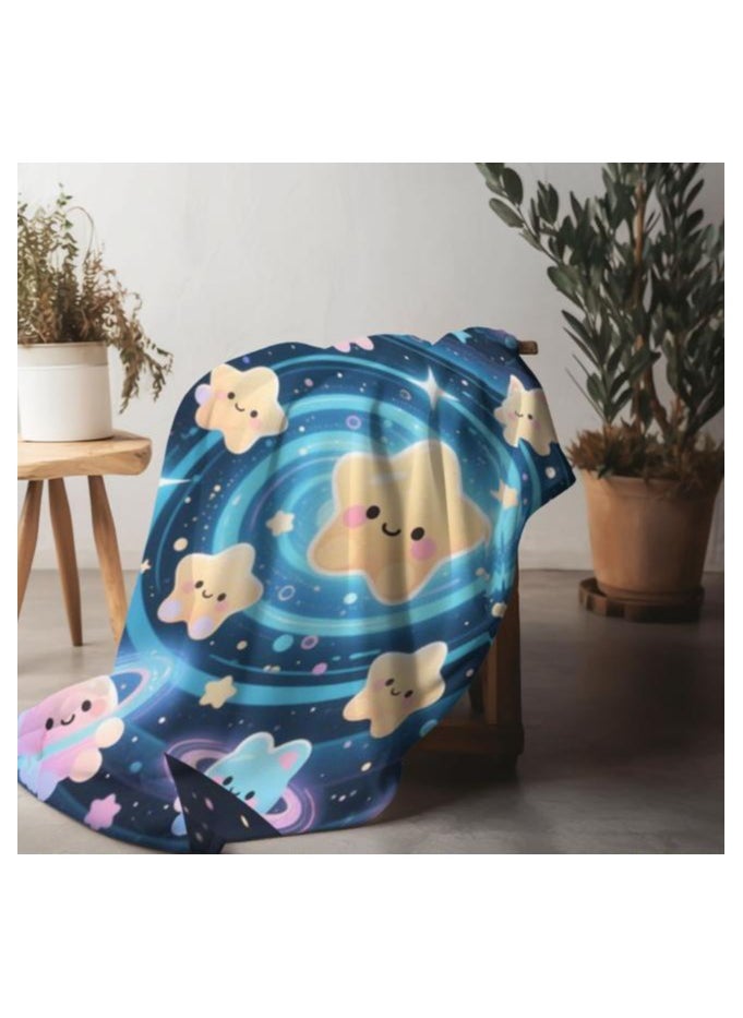 Children's or student cartoon flannel thin blanket (warm and comfortable, suitable for sleep, games) 100cm*150cm