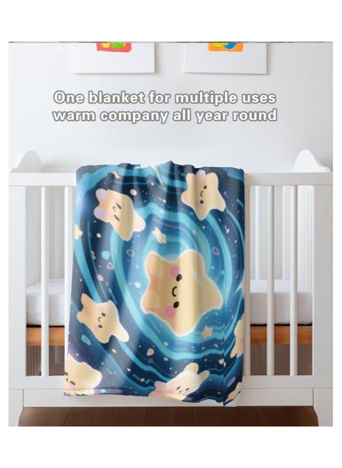 Children's or student cartoon flannel thin blanket (warm and comfortable, suitable for sleep, games) 100cm*150cm