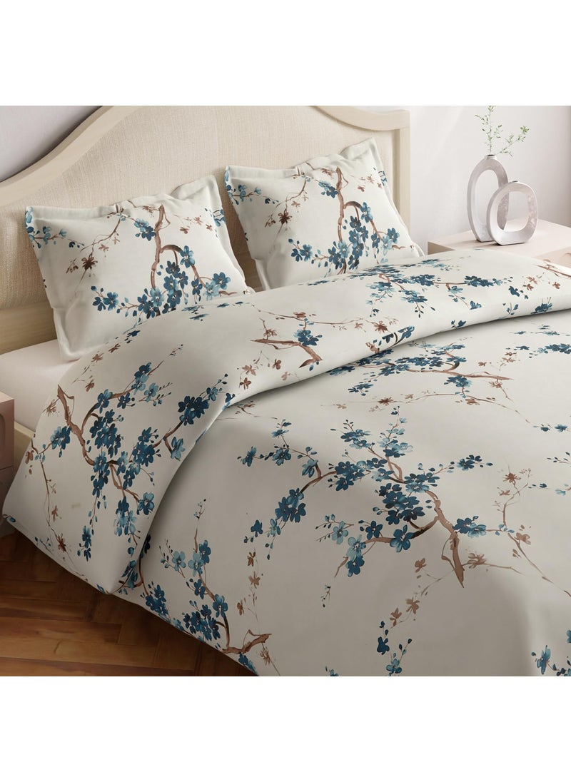 Haus Kinder Double Size Bedsheets for Bed 186 TC 100 Cotton Bed Sheet for Queen Size Bed with 2 Pillow Covers Bedsheet with Floral Grace Design