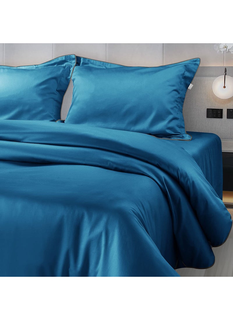 Spread Spain 500 Thread Count Italian Pure Cotton Sheets 108 x 108 Inch Super King Size Bedsheet with 2 Pillow Cases Wrinkle Free Cotton SheetBottle Green
