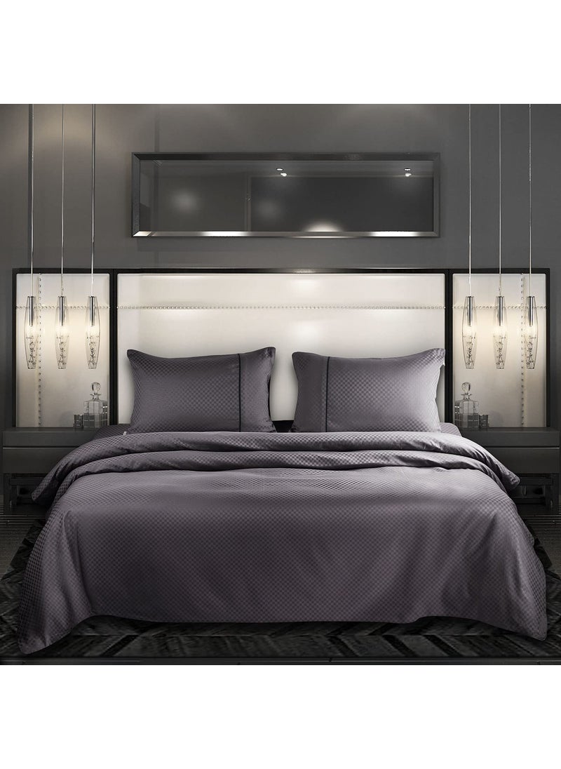 SPREAD SPAIN Cotton 400 TC Bedsheets For Double Bed King Size With 2 Pillow Covers Oxford 108 X 108 Inch FudgeMulticolour