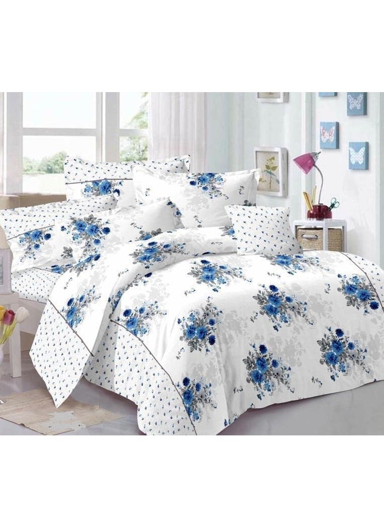 IVAZA Super King Size Cryon Cotton Double Bedsheet 300 TC Premium Collection Design Print Bedsheet with 2 Pillow Covers Pacific