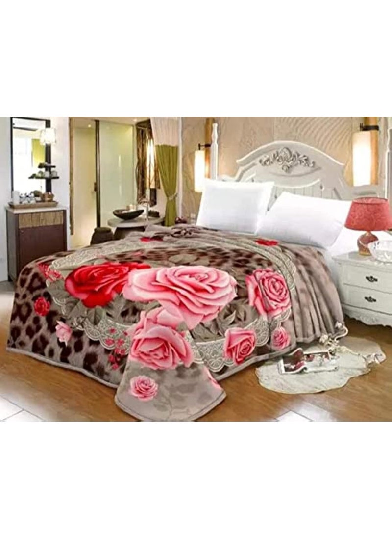 Bezzilish Home Cloudy Kids Blanket Single Bed Double Ply Super Soft Fabric Floral Printed Mink Heavy Duty Luxury Ultra for Heavy Winters with English Colors 60 X 90 inches Pack of 1