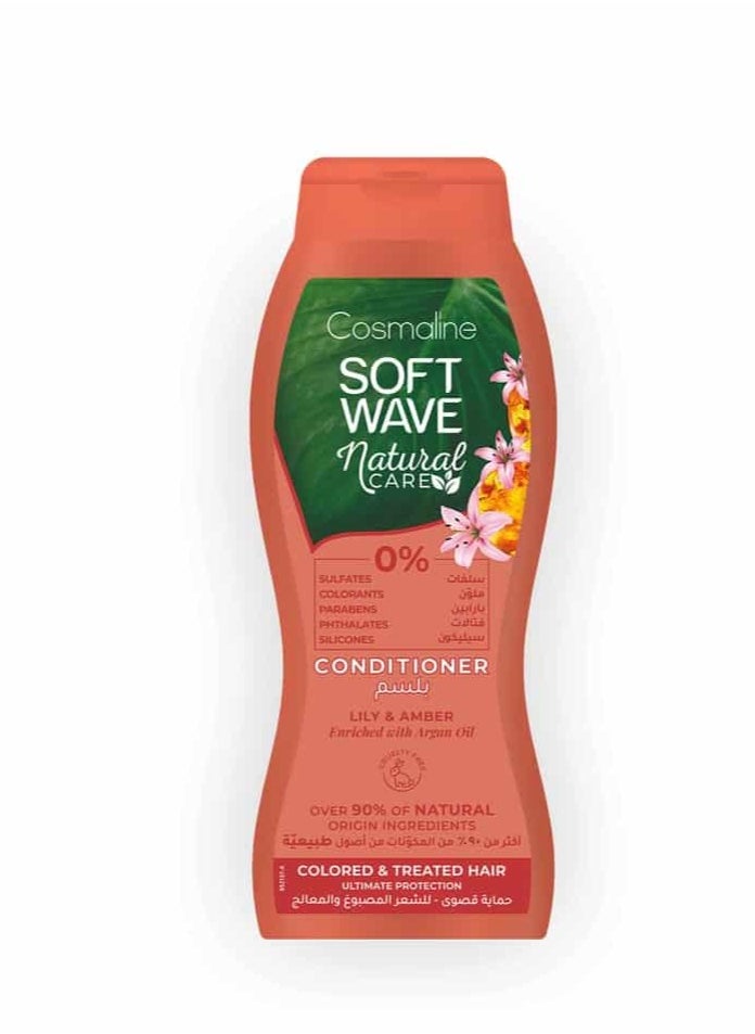 Soft Wave Natural Care Lily & Amber With Argan Oil Conditioner For Colored & Treated Hair 400 ML