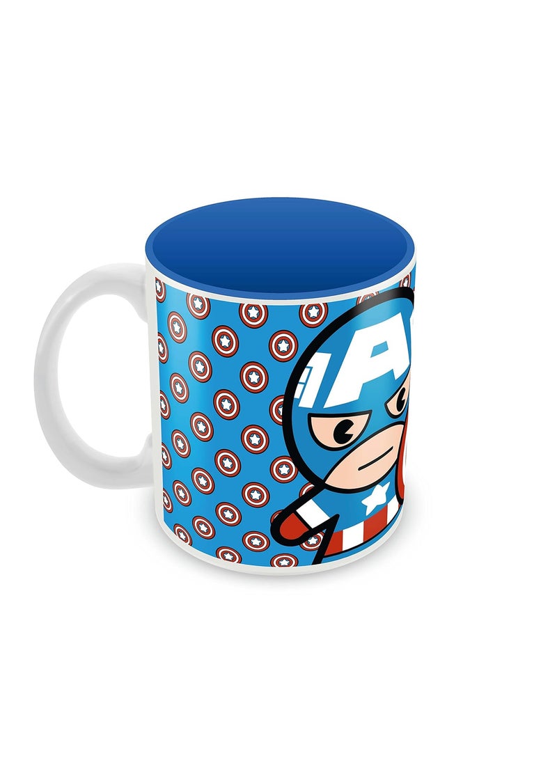 Marvel Ceramic Captain America - Kawaii Art Round Mug (8 Cm X 8 Cm X 9.5 Cm, Multicolor)