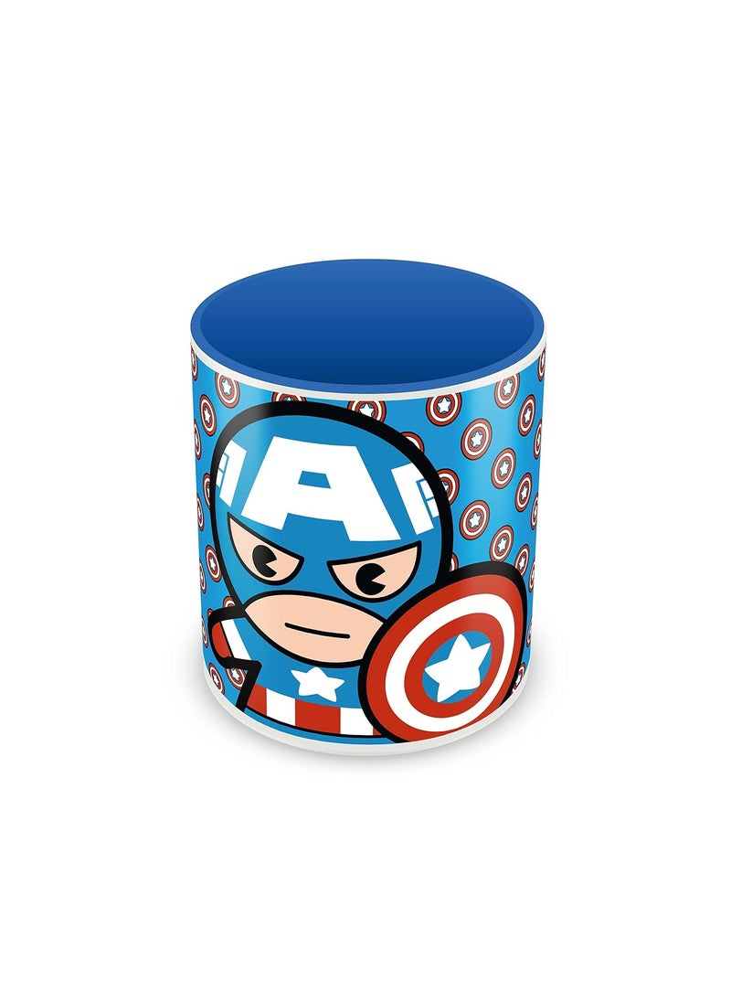 Marvel Ceramic Captain America - Kawaii Art Round Mug (8 Cm X 8 Cm X 9.5 Cm, Multicolor)