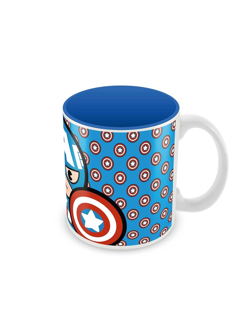 Marvel Ceramic Captain America - Kawaii Art Round Mug (8 Cm X 8 Cm X 9.5 Cm, Multicolor)